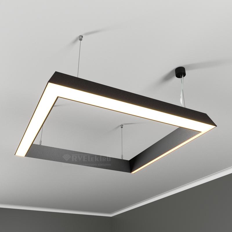 светильник светодиодный rve-pls5070-box-tilt-out-1026-p 100вт 4000к 1026х1026мм подвесной анодир. свечение наружу rvelektro rve00000715 от BTSprom.by