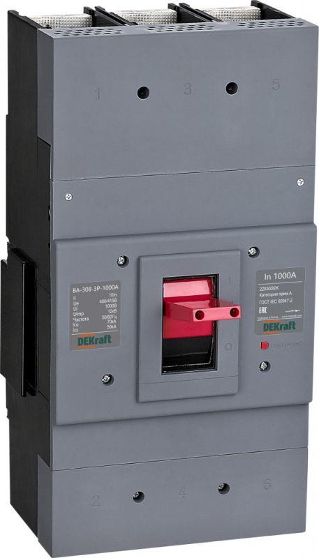 выключатель автоматический 3п 1250а 70ка ва-308 dekraft 22831dek от BTSprom.by
