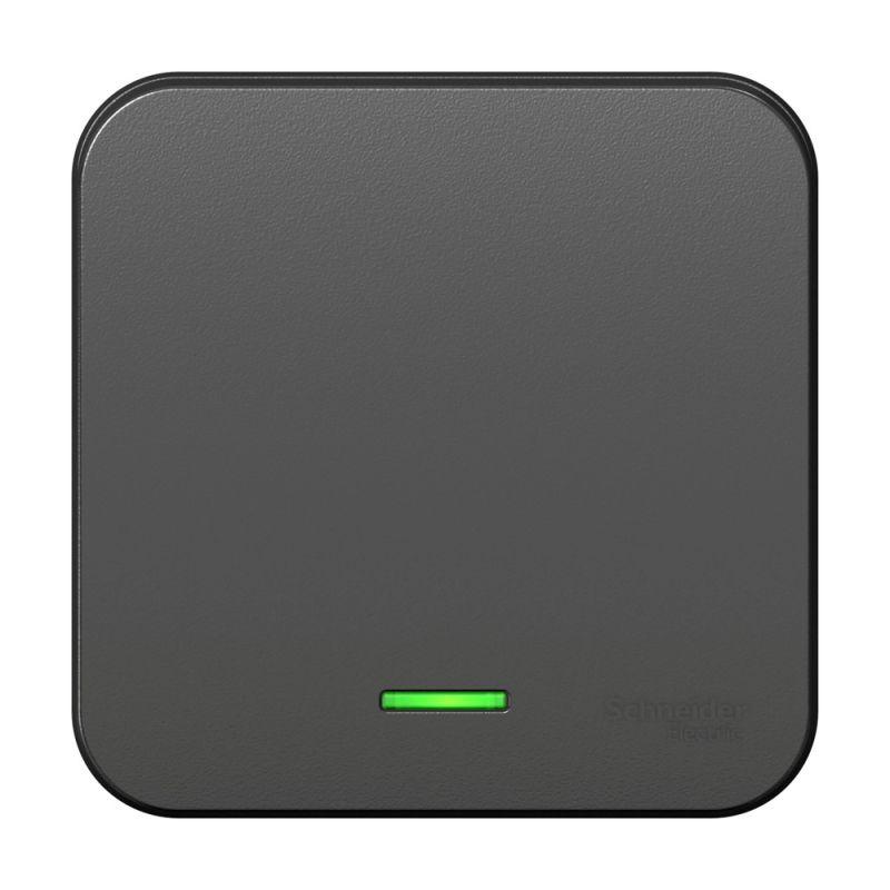  Выключатель 1-кл. ОП Blanca 10А IP20 (сх. 1) 250В с подсветкой с изолир. пластиной антрацит SE BLNVA101116 фото в каталоге от BTSprom.by