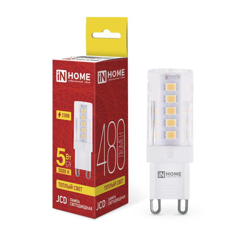 лампа светодиодная led-jcd 5вт 230в g9 3000к 480лм in home 4690612059020 от BTSprom.by