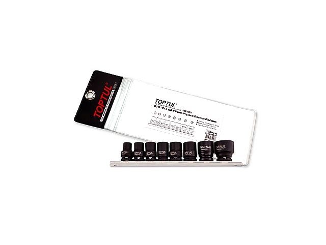 набор головок ударн. 3/8" 8-19 мм 8 пр. на подвесе toptul gdag0801 от BTSprom.by