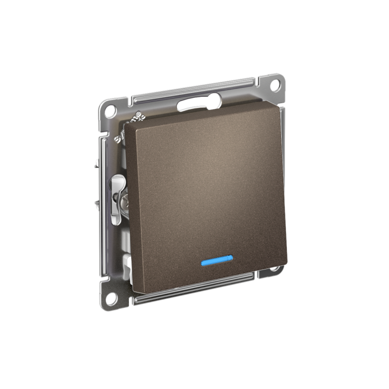 переключатель 1-кл. atlasdesign (сх. 6а) 10ax с подсветкой быстрозажим. клем. механизм мокко se atn000663s от BTSprom.by