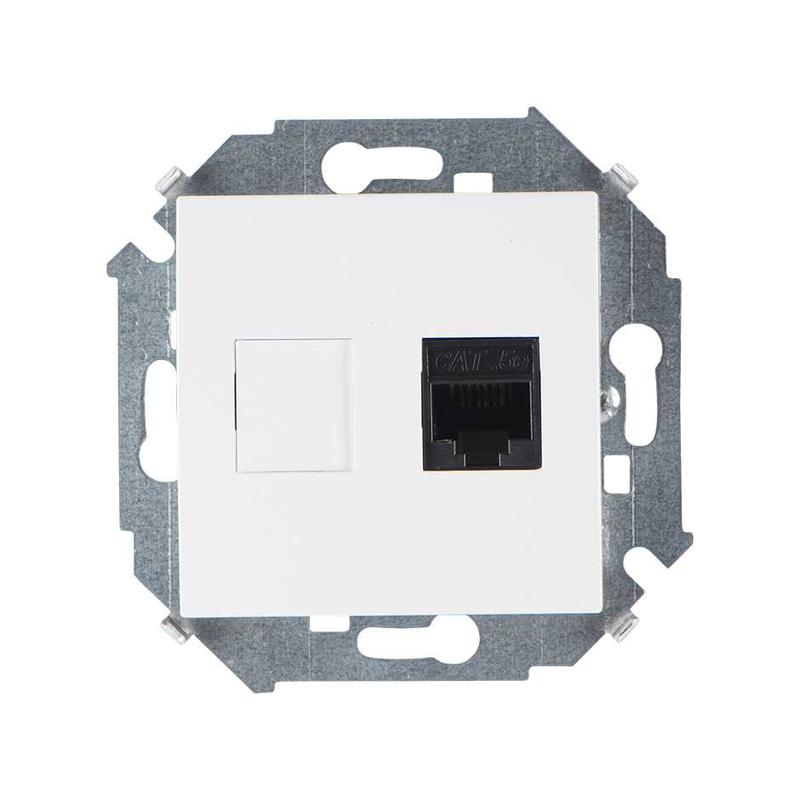розетка компьютерная simon 15 rj45 кат.5e amp механизм бел. simon 1591551-030 от BTSprom.by