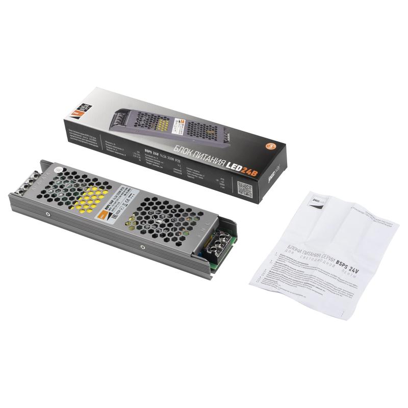  Блок питания для светодиодной ленты 350Вт 14.6А 24В IP20 BSPS метал. Pro+ JazzWay 5024298 фото в каталоге от BTSprom.by