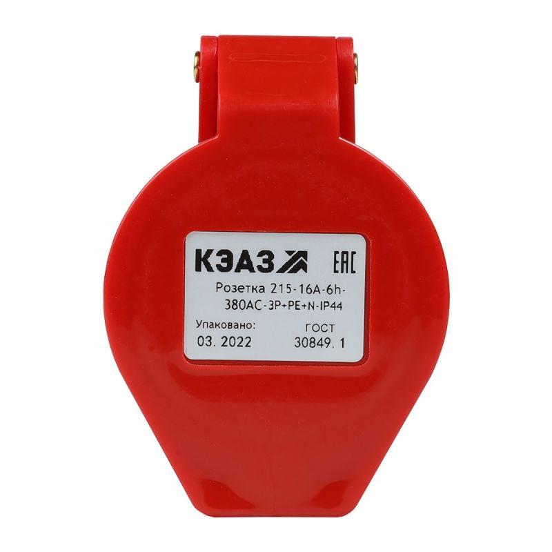 розетка кабельная 214 16а 380ac 3p+pe 6ч ip44 кэаз 222750 от BTSprom.by