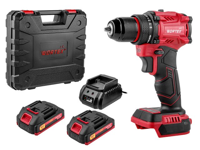 аккум. дрель-шуруповерт wortex lx bd 1815-1 li  all1 xlt 18в, 45 нм, 2*1.5 ач, патрон 10 мм, бесщёт. (18 в, бесщёт.двиг., с 2x1.5 ач акб) 1333697 от BTSprom.by