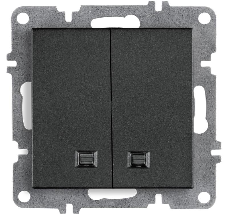 выключатель 2-кл. lavin/karen с подсветкой механизм графит arvia 50 04 2000 203 от BTSprom.by