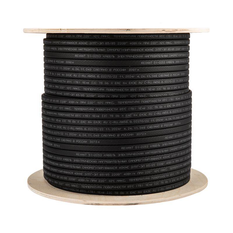  Кабель греющий саморег. 40КНС 2ЛТГ-ЭЛ-65/85 экранир. взрывозащ. Ex UV 40Вт/м 200м Rexant 51-0253 фото в каталоге от BTSprom.by