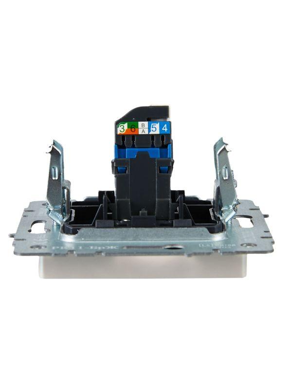  Розетка компьютерная СП RJ45 кат.6 BRITE РК11-БрЖ механизм жемчуж. IEK BR-K10-2-K36 фото в каталоге от BTSprom.by