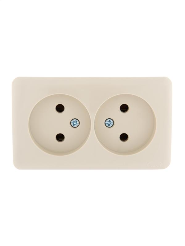 розетка 2-м оп viola 16а ip20 без заземл. крем. lezard 751-0300-128 от BTSprom.by