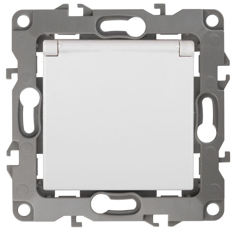 розетка 1-м сп эра12 12-2003-01 16а ip20 250в 2p+e schuko защ. шторки защ. крышка без лапок механизм бел. эра б0038806 от BTSprom.by