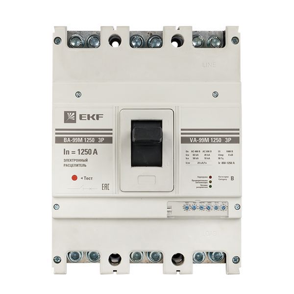  Выключатель автоматический 3п 1250/1250А 50кА с электрон. расцеп. ВА-99М PROxima EKF mccb99-1250-1250me фото в каталоге от BTSprom.by