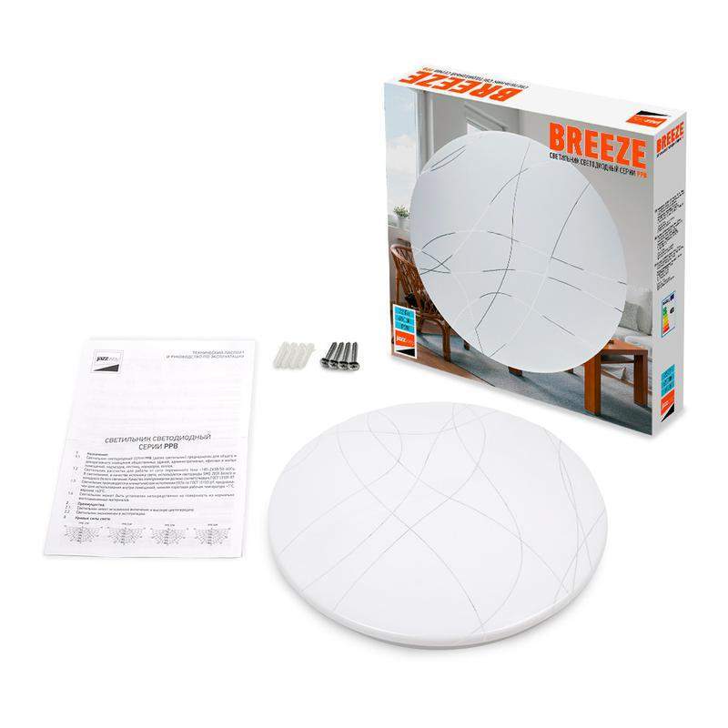 светильник светодиодный декоративный ppb breeze 22вт 6500к ip20 d330х60 настенно-потолочный jazzway 5027817 от BTSprom.by