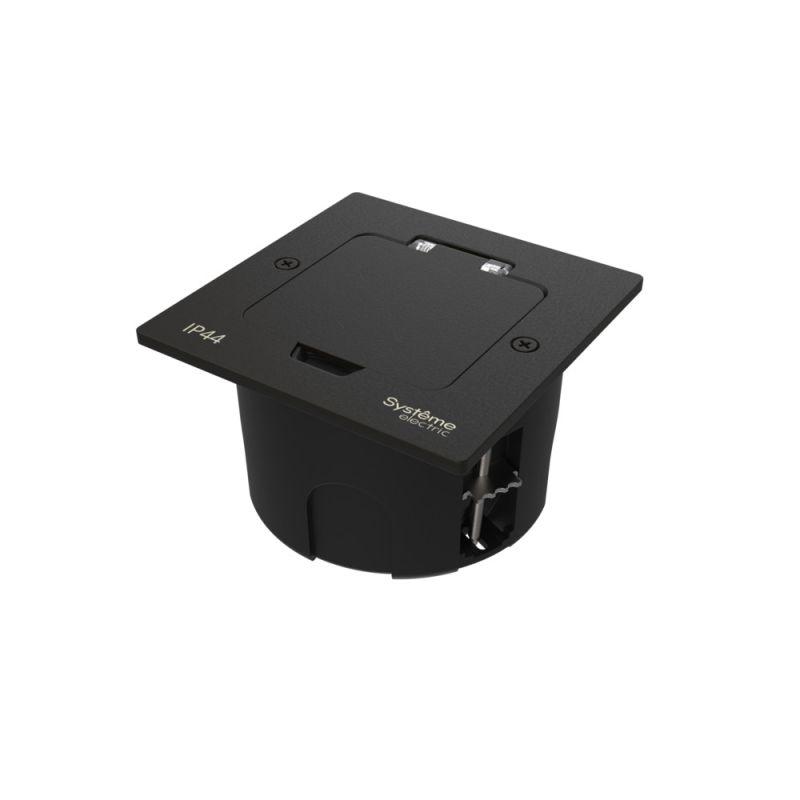 лючок multidesk mdk20 на 2мод. ip44 с монтажной коробкой для стены фальшпола стола черн. матов. se mdk20102mba от BTSprom.by