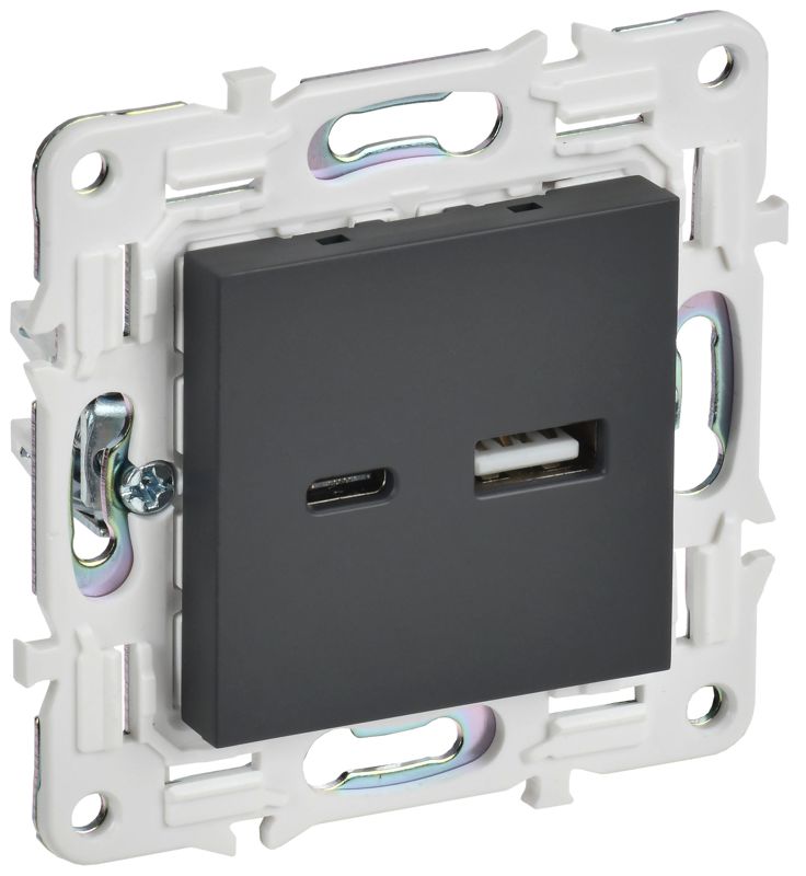 розетка usb a+c 18вт skandy sk-r13g графит iek sk-u22-018-k53 от BTSprom.by