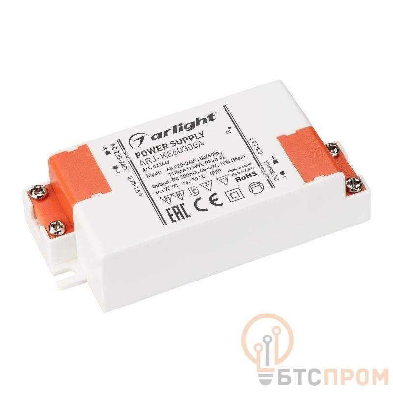 Блок питания ARJ-KE60300A 18Вт 300мА PFC IP20 пластик 5 лет Arlight 023447 фото в каталоге от BTSprom.by  Блок питания ARJ-KE60300A 18Вт 300мА PFC IP20 пластик 5 лет Arlight 023447 фото в каталоге от BTSprom.by