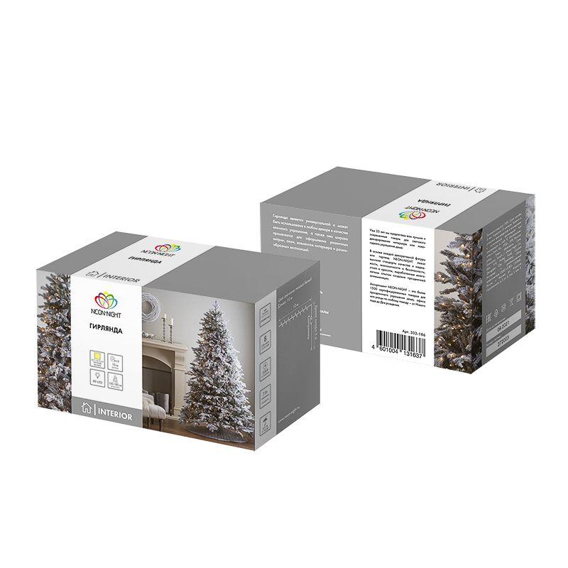  Гирлянда светодиодная "Твинкл Лайт" 10м 80LED тепл. бел. 5.7Вт IP20 провод ПВХ прозр. Neon-Night 303-186 фото в каталоге от BTSprom.by