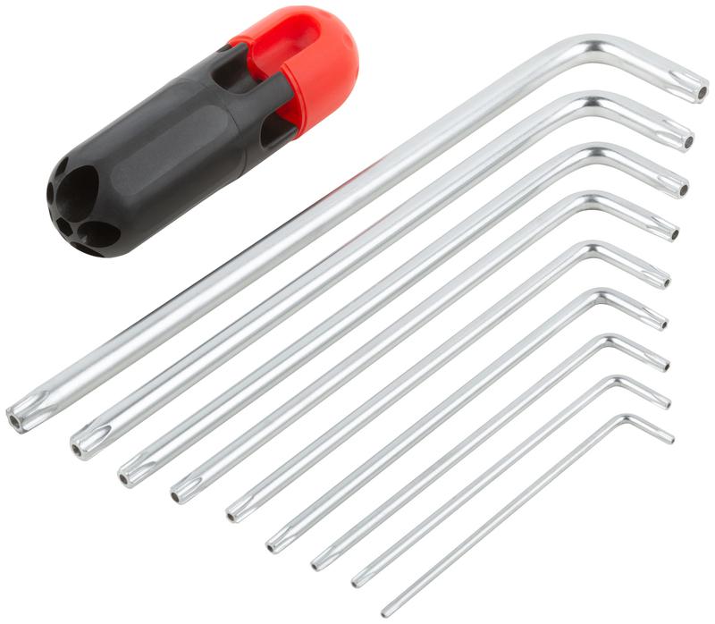  Набор ключей "звездочки" 9шт CrV Т10-Т50 с отверстием длинные с пласт.Т-обр.ручкой Профи FIT 64027 фото в каталоге от BTSprom.by