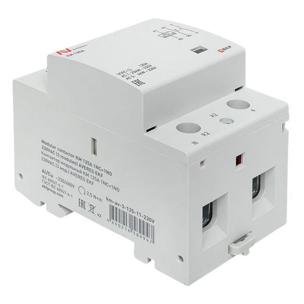  Контактор модульный КМ 125А 1NC+1NO 230В AC (3 мод.) AVERES EKF km-av-3-125-11-230V фото в каталоге от BTSprom.by