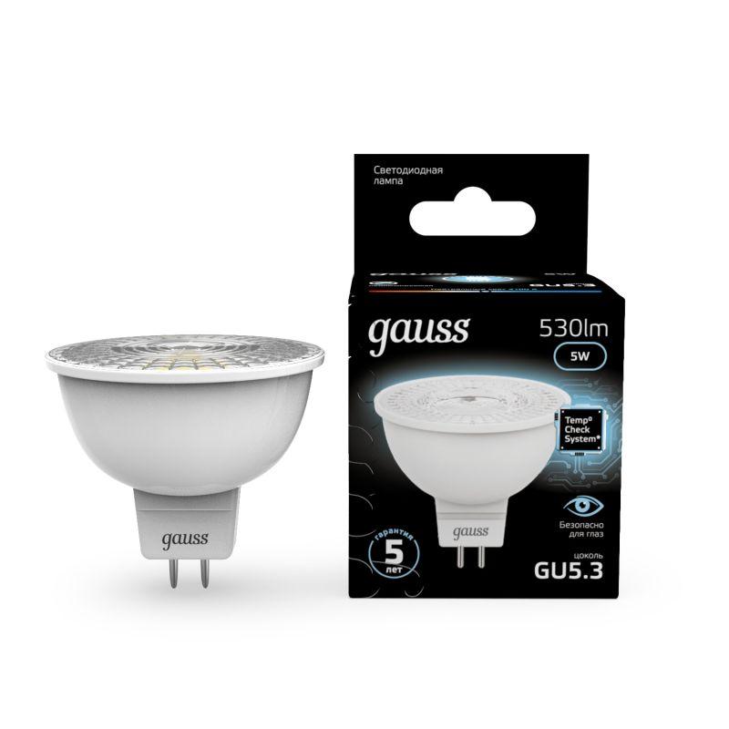 лампа светодиодная black 5вт mr16 софит 4100к нейтр. бел. gu5.3 530лм gauss 101505205 от BTSprom.by