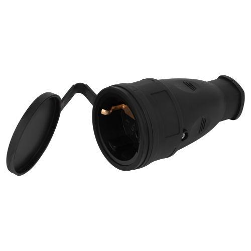 розетка rx10-b-ip44 16а ip44 прямая с заземл. каучук черн. эра б0055418 от BTSprom.by