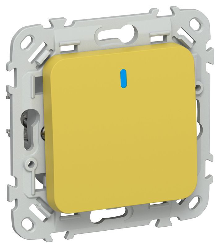 выключатель кнопочный 1-кл. сп flite вс11-2-1-флжк 10а с индикацией механизм желт. карри iek fi-v14-1-10-1-k44 от BTSprom.by