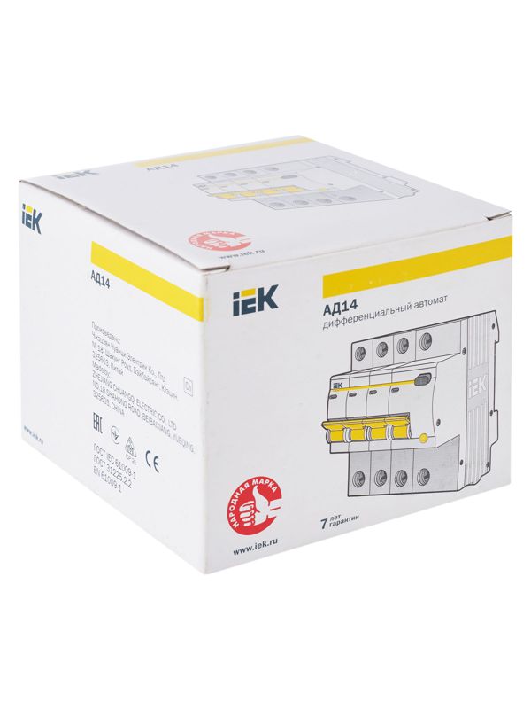  Выключатель автоматический дифференциального тока 4п C 6А 10мА тип AC 4.5кА АД-14 KARAT IEK MAD10-4-006-C-010 фото в каталоге от BTSprom.by