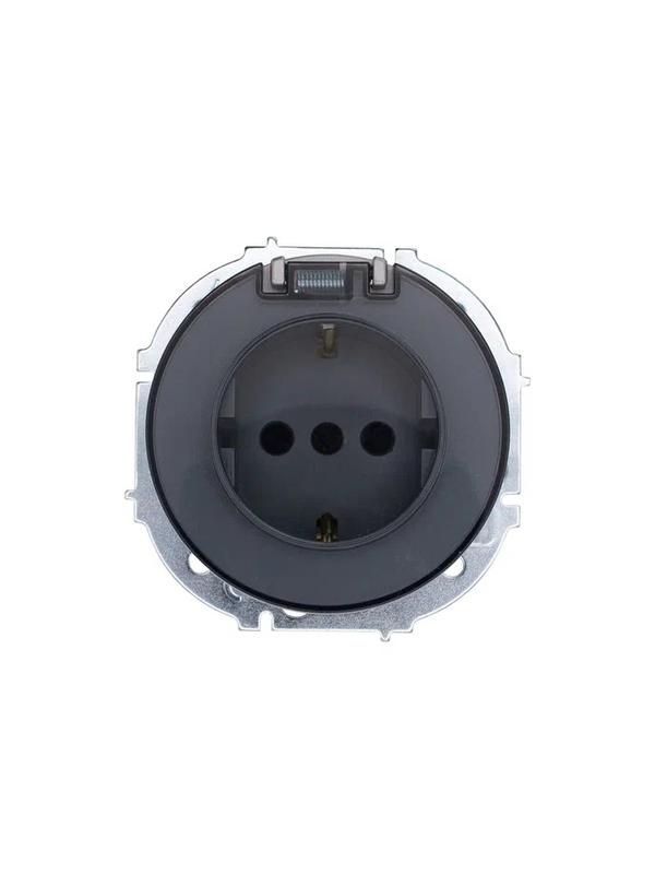 розетка 1-м сп osen ip44 с заземл. с крышкой пбт механизм сер. матов. lezard 743-7488-123bipch от BTSprom.by