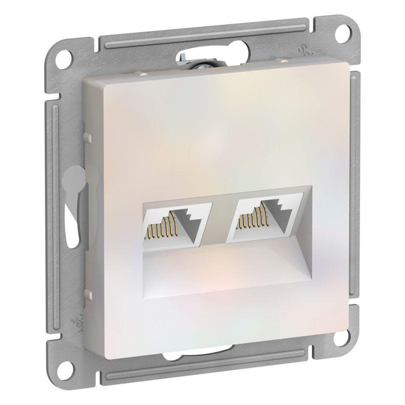 розетка компьютерная 2-м atlasdesign rj45 кат.5e механизм жемчуж. se atn000485 от BTSprom.by