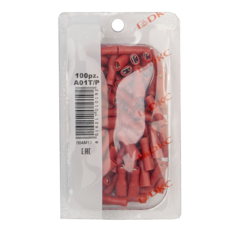  Наконечник изол. "розетка" 0.25-1.5кв.мм А=4.8х0.8мм кр. (уп.100шт) DKC 2A01TP фото в каталоге от BTSprom.by