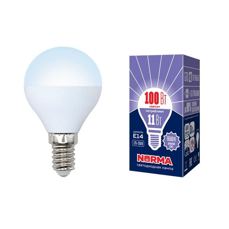 лампа светодиодная led-g45-11w/dw/e14/fr/nr norma 11вт матовая e14 (упак. картон) volpe ul-00003830 от BTSprom.by
