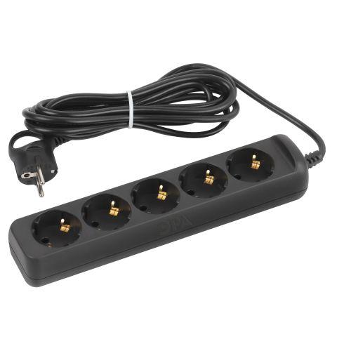 удлинитель 5х5м заземл. 10а пвс 3х0.75 черн. ux-5e-5m-b эра б0057726 от BTSprom.by