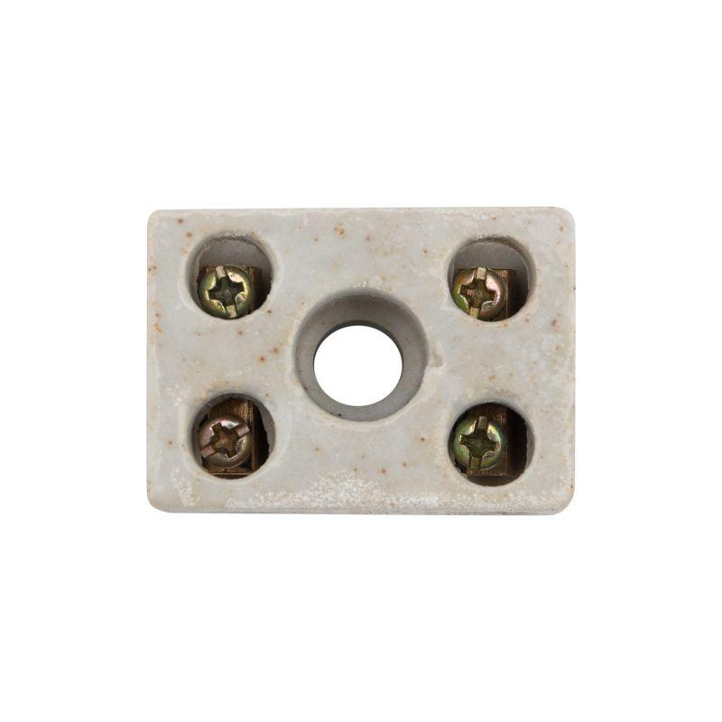  Клемма керамическая винтовая 4кв.мм 2 пары контактов с крепежным отверстием (уп.100шт) Rexant 07-6221 фото в каталоге от BTSprom.by