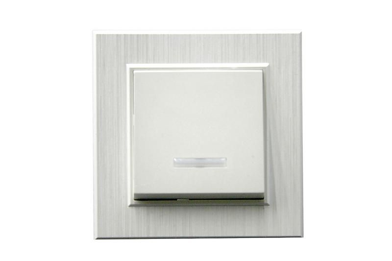 выключатель 1-клав. с подсветкой karea line star жемчуж. makel 86100021 от BTSprom.by
