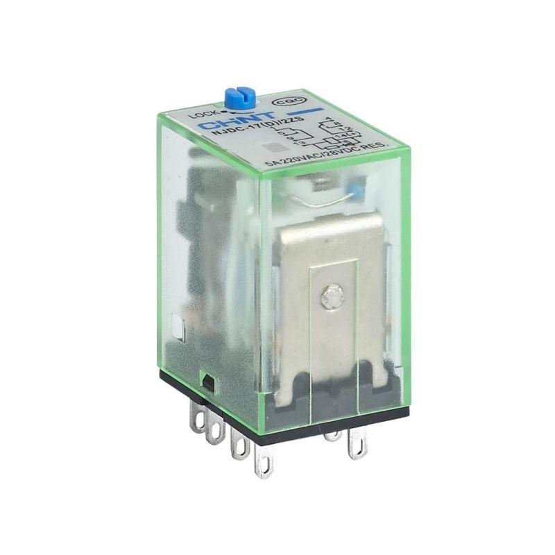 реле промежуточное с кнопкой тестирования njdc-17(d)/2z 2 конт. с инд. led 10а ac 220в chint 651044 от BTSprom.by