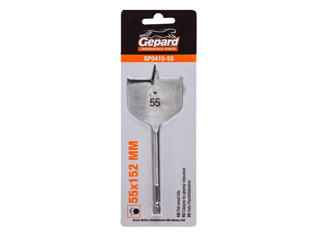 сверло по дереву перьевое ф55мм gepard (gp0415-55) (impact, перовое) gp0415-55 от BTSprom.by