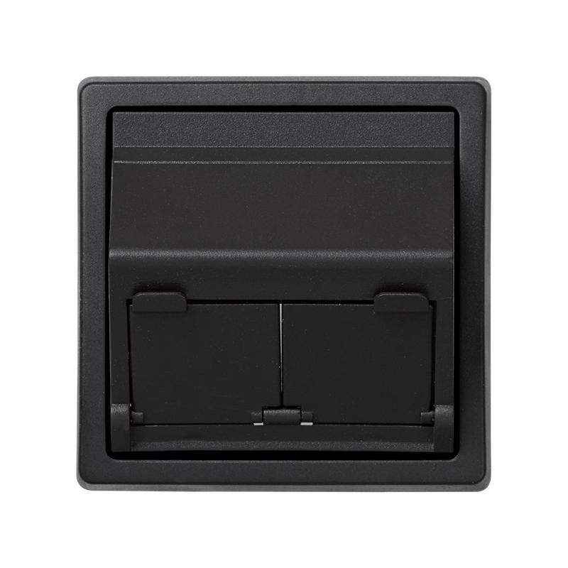 адаптер на 2 rj45(12) коннектора 75528; 75540; 75541; 75544-39 75542-30 наклонный simon73 loft графит 73086-62 от BTSprom.by