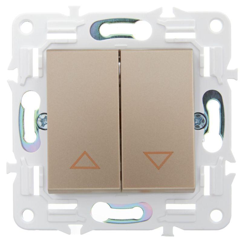  Выключатель жалюзи SKANDY 10А SK-V12Sa песочн. IEK SK-V15-0-10-K98 фото в каталоге от BTSprom.by