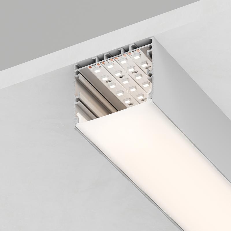 профиль алюминиевый cab257 накладной "линии света"(50х35) серебр. 2м (в компл 2 заглушки 4 крепежа) feron 10368 от BTSprom.by