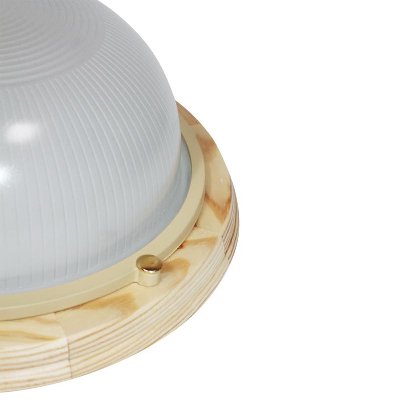  Светильник НПП 03-100-009 "Самарканд" 1101 E27 IP65 кругл. большой матов./корпус дерево сосна (инд. упак.) Элетех 1005500964 фото в каталоге от BTSprom.by