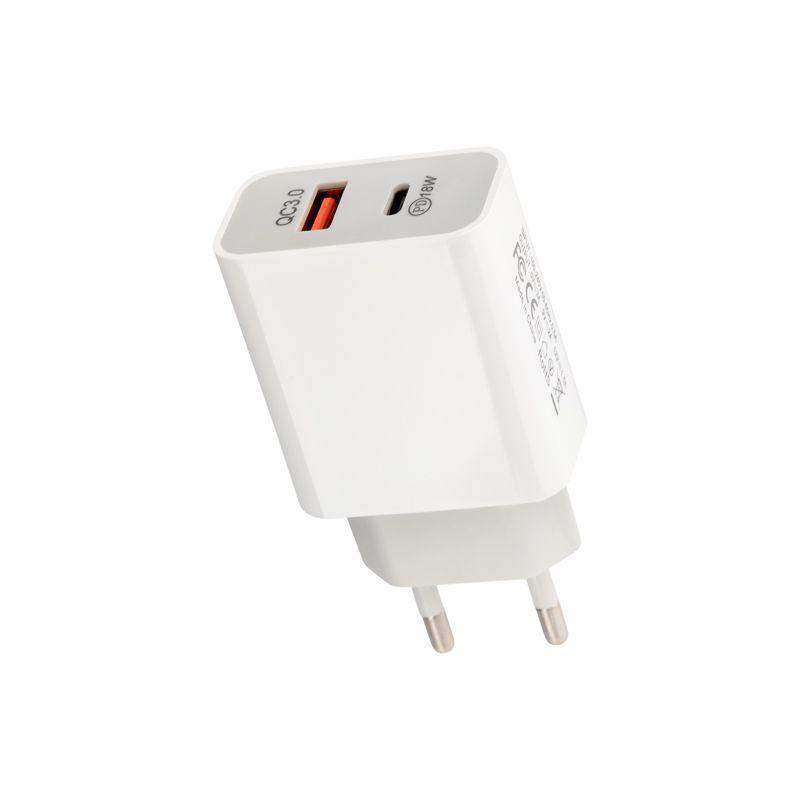 устройство зарядное сетевое usb-a+usb-c адаптер 18вт бел. rexant 18-2216 от BTSprom.by