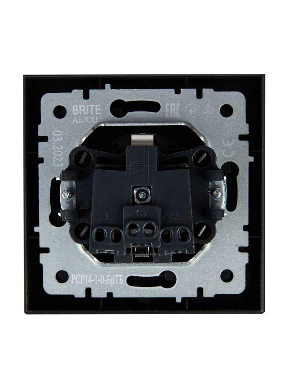  Розетка СП BRITE РСР14-1-0-БрТБ 16А в сборе с заземл. защ. шторки бр. IEK BR-R14-16-K45-F фото в каталоге от BTSprom.by