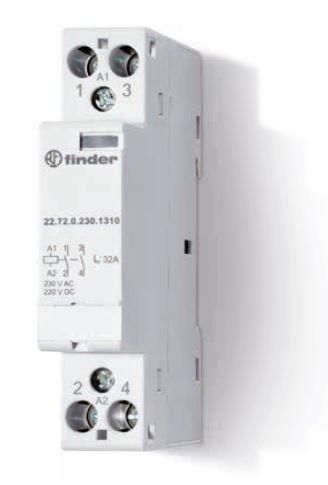 контактор модульный 2nc 32а agni 24в ac/dc 17.5мм ip20 опции: мех.индикатор finder 227200241410 от BTSprom.by