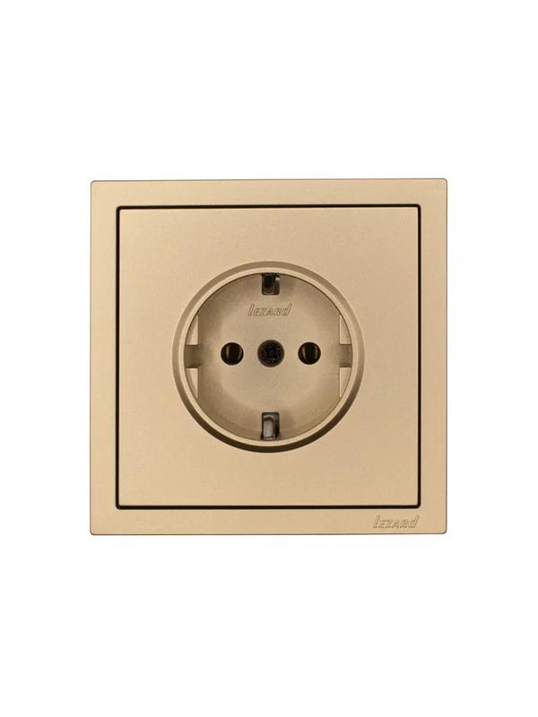  Розетка 1-мест. с/з ПБТ СП ZIMA IP20 10А безвинт. зажим зол. LEZARD 704-3688-122BQC фото в каталоге от BTSprom.by