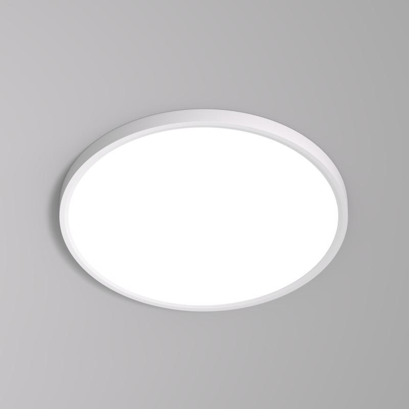 светильник накладной thin ip40 36вт 3000к/4000к/6500к переключатель цветовой температуры на корпусе бел. полимер denkirs dk6522-wh от BTSprom.by