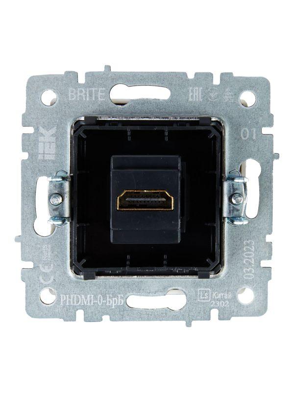  Розетка СП BRITE HDMI РHDMI-0-БрБ механизм бел. IEK BR-H10-K01 фото в каталоге от BTSprom.by