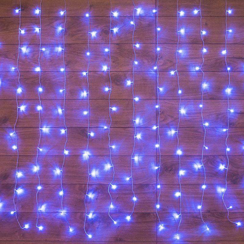 гирлянда светодиодная "светодиодный дождь" 2.5х2м 300led син. 16вт 230в ip20 свечение с динамикой провод прозр. neon-night 235-053 от BTSprom.by