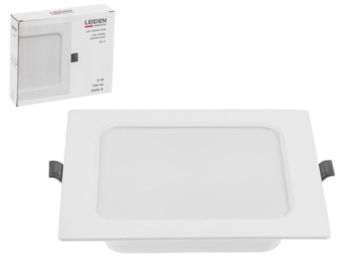 светильник светодиодный встраиваемый квадрат 9 вт 4000к, ip44 rs-s leiden electric (145*145 мм) 807006 от BTSprom.by