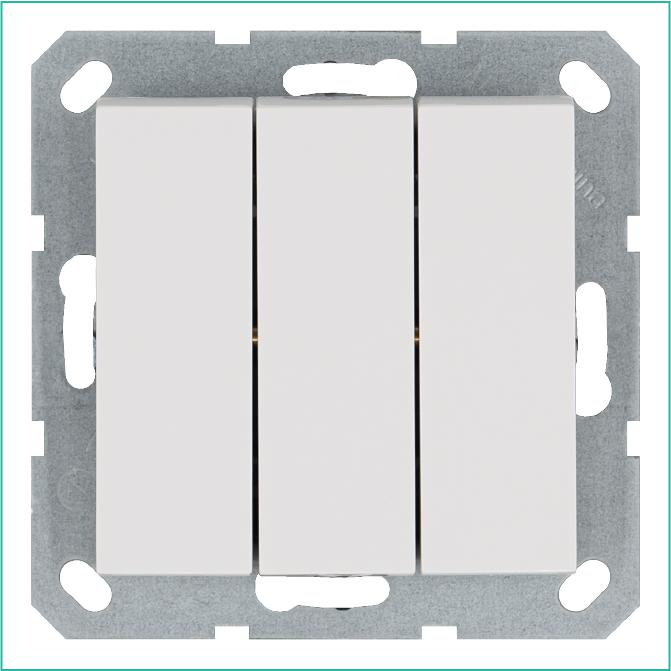 выключатель 3-кл. 10а ip20 механизм бел. глянцевый jasmart g3031w от BTSprom.by