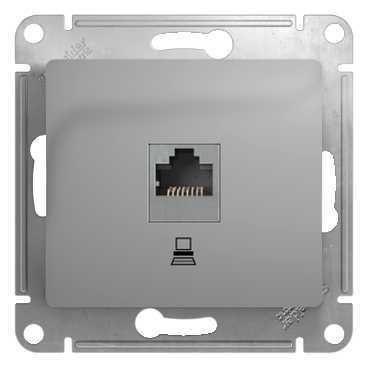 розетка компьютерная 1-м сп glossa rj45 кат.5e механизм алюм. se gsl000381k от BTSprom.by